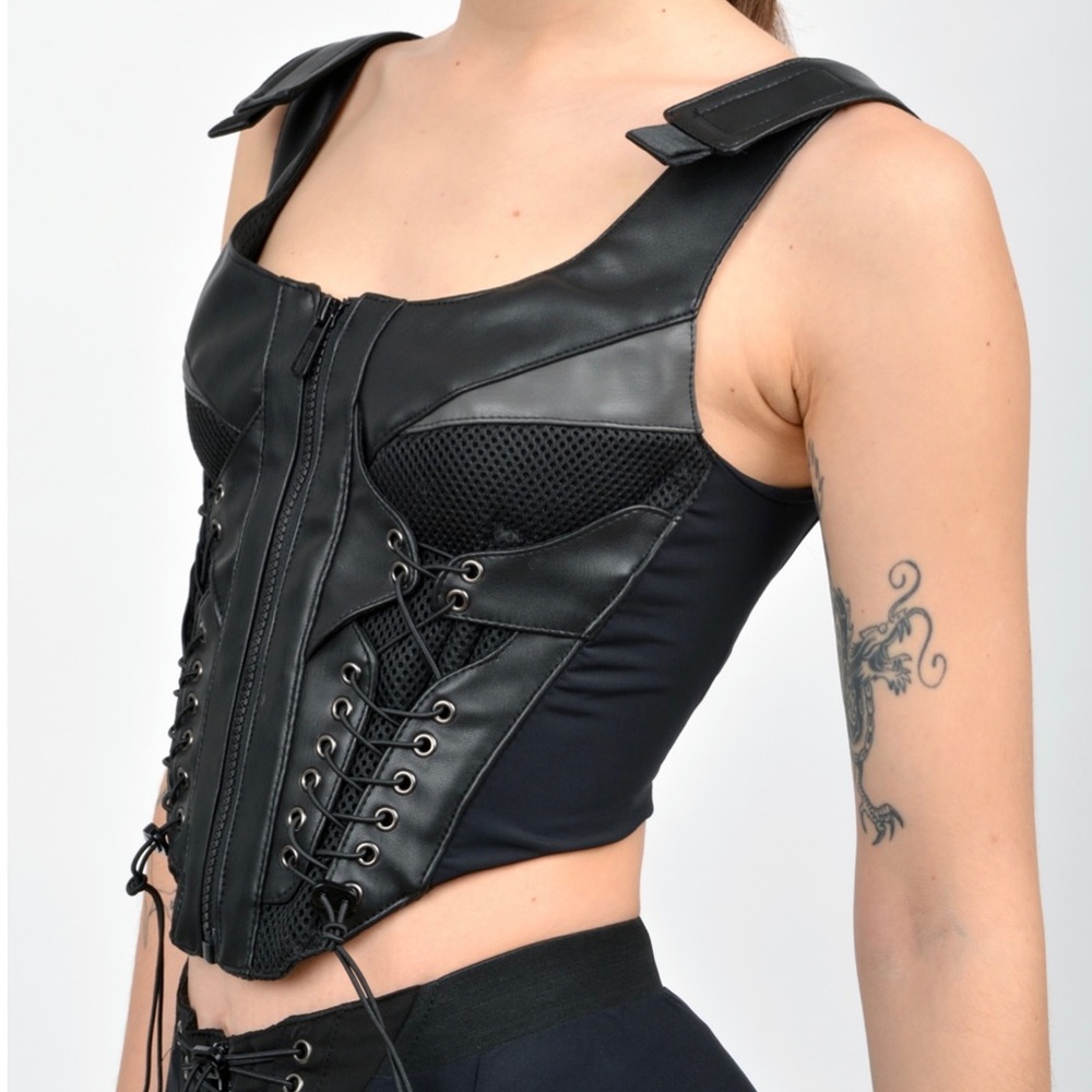Namilia Techno Lacing Corset Top in black